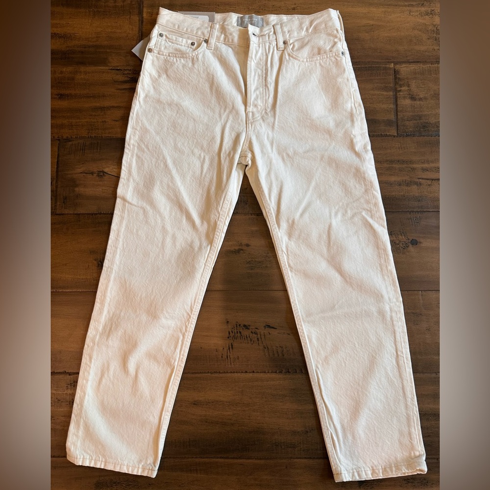 Brand New - Everlane Cream High Rise Jeans Straight Leg